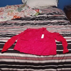 Women's Red Long Sleeve Top